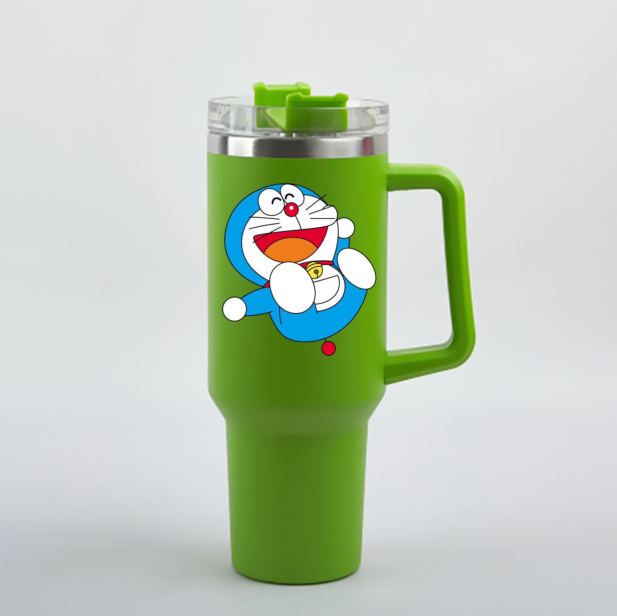 （画像用） ドラえもん Doraemon 1200mL車用タンブラー - クリスタルステッカー（プラスチックストロー付き）